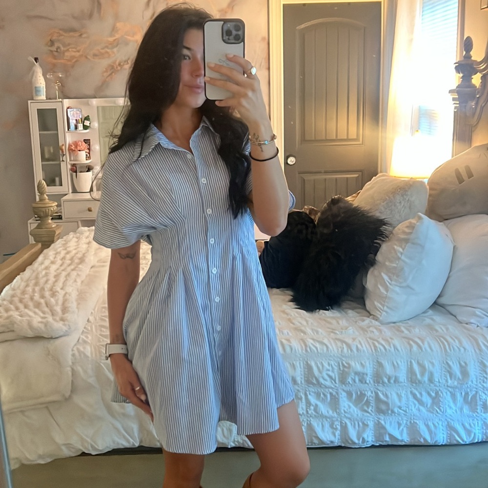 Blue Striped Women's Dress